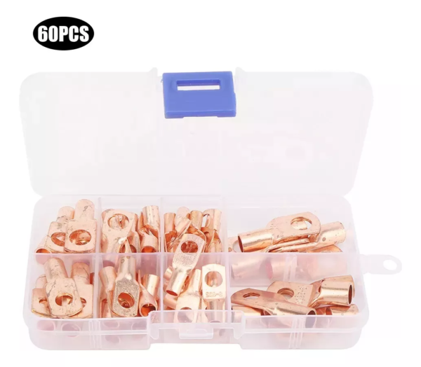 60 Terminal Conector Olhal Compressão Cobre Fio - Imagem 6