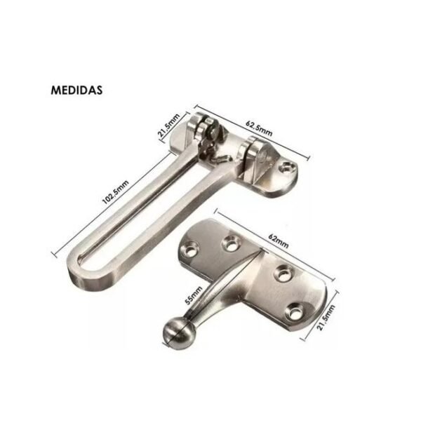 Fecho Seguranca Porta Pega Ladrao Premium Cromado Metal Luxo - Imagem 4