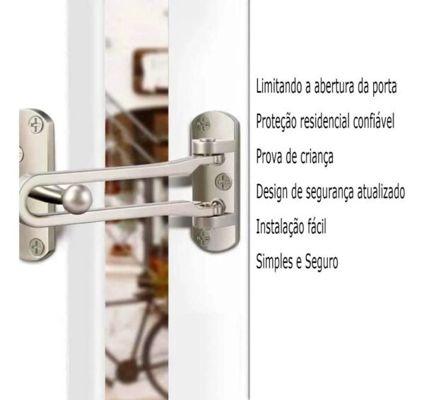 Fecho Seguranca Porta Pega Ladrao Premium Cromado Metal Luxo - Imagem 6
