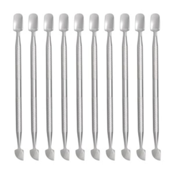Kit 10 Espátula Dupla Empurrador Inox Profissional