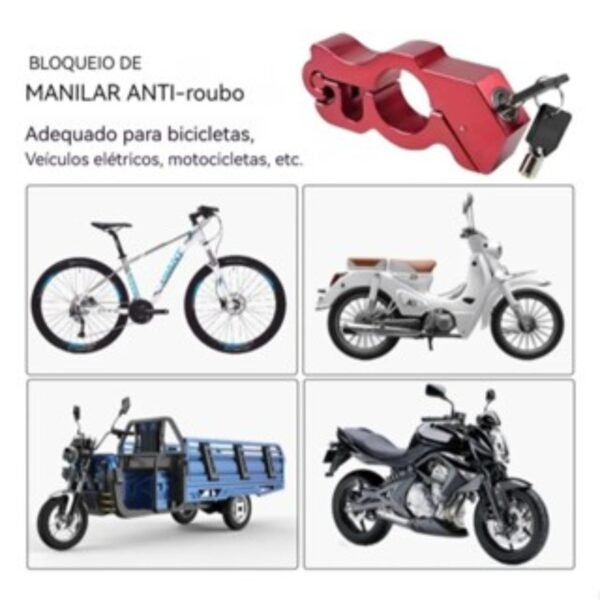 Trava Antifurto Roubo Reforçada Manete Freio - Imagem 3