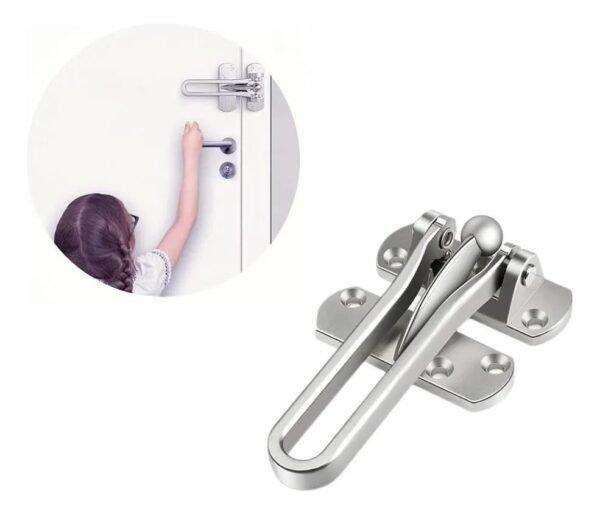 Fecho Seguranca Porta Pega Ladrao Premium Cromado Metal Luxo - Imagem 8
