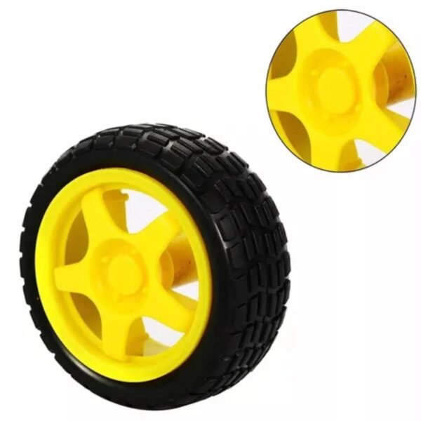 04 Roda Pneu Motor Dc 3 A 6v Robótica Arduino Carro - Imagem 3
