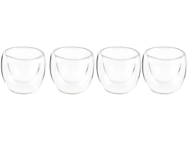 Kit com 4 Copos de Vidro Duplo 80ml – Para Bebidas Quentes e Frias - Imagem 2