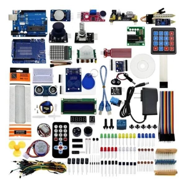 Kit Eletronica Com Protoboard E Cabos Compatível Com Arduino