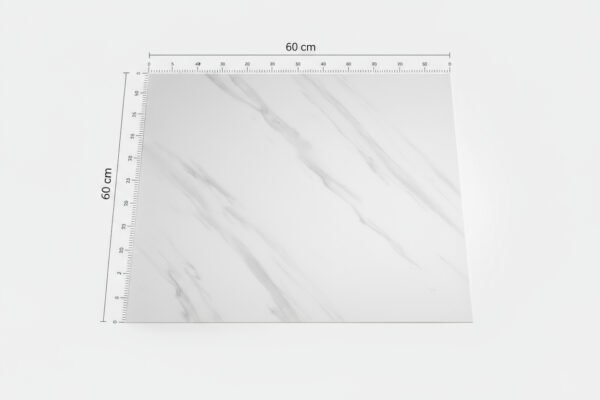 Kit 10 Placas 60x60 Adesivas Mármore Branco - Imagem 2