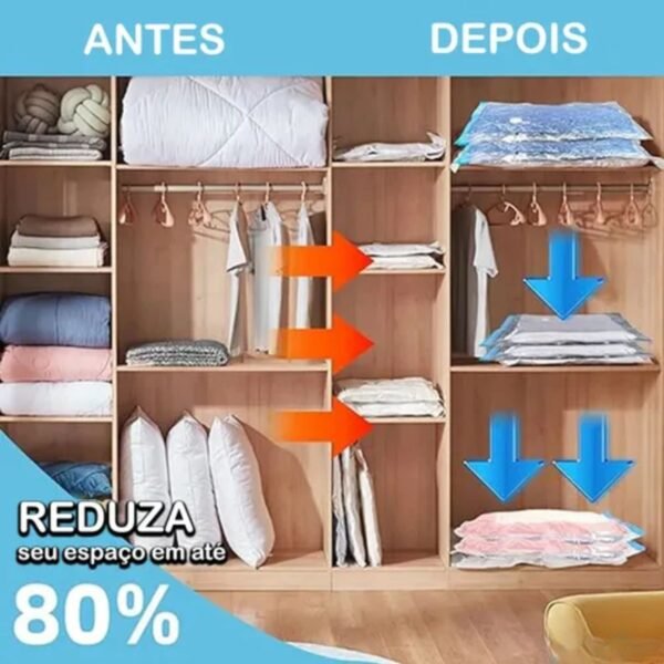 Saco a Vácuo Organizador de Roupas e Cobertores – Proteção e Economia de Espaço - Imagem 4