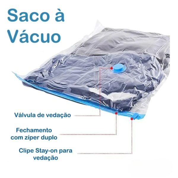 Saco a Vácuo Organizador de Roupas e Cobertores – Proteção e Economia de Espaço - Imagem 2