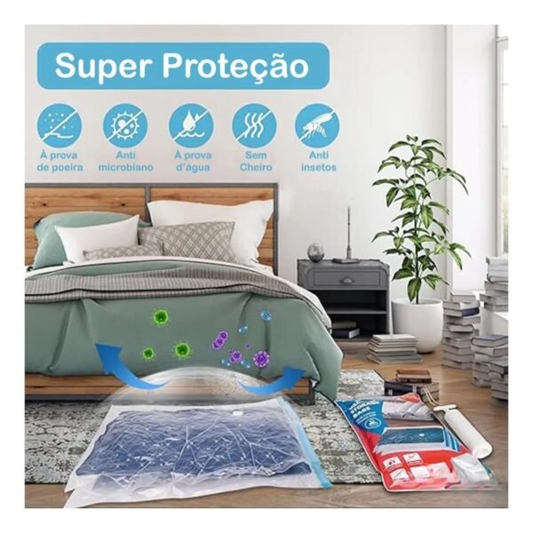 Saco a Vácuo Organizador de Roupas e Cobertores – Proteção e Economia de Espaço - Imagem 3