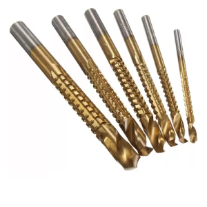 conjunto de brocas de alta performance, projetado para perfurações rápidas e precisas em materiais como metal, madeira e plástico.
