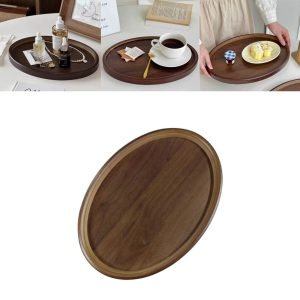 Prato Raso De Bambu Oval Petisqueira Tábua De Frios L