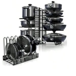 Organizador Vertical Panelas Frigideiras 8 Camadas Ajustável